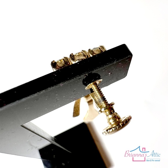 Vintage crystal and gold drop earrings stud - Picture 7 of 7